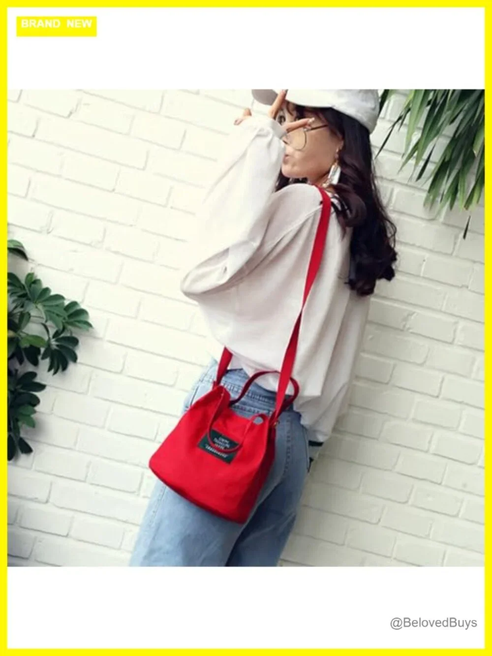 Large Canvas Tote Handbag Crossbody Shoulder Bag